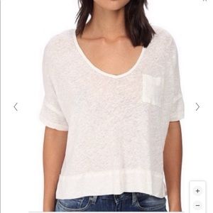 Free people crescent moon linen blend blouse small